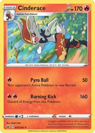 Cinderace (035/202) [Sword & Shield: Base Set] Reverse Holofoil