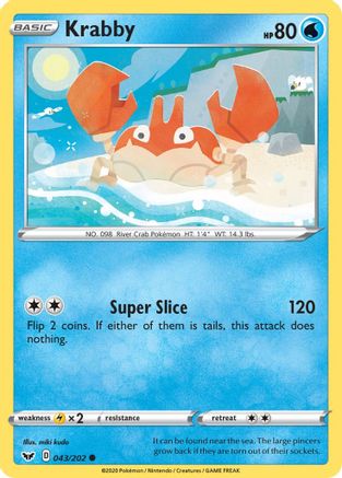 Krabby (043/202) [Sword & Shield: Base Set] Reverse Holofoil