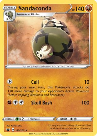 Sandaconda (109/202) [Sword & Shield: Base Set] Reverse Holofoil
