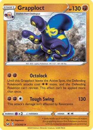 Grapploct (113/202) [Sword & Shield: Base Set] Reverse Holofoil