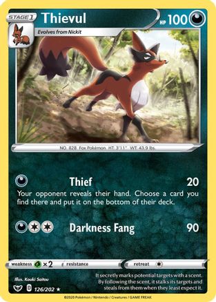 Thievul (126/202) [Sword & Shield: Base Set] Reverse Holofoil