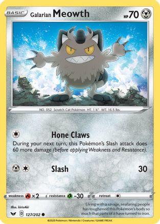 Galarian Meowth (127/202) [Sword & Shield: Base Set] Reverse Holofoil