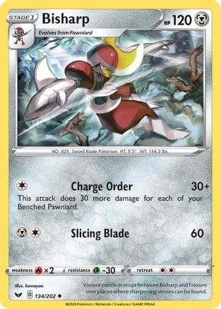 Bisharp (134/202) [Sword & Shield: Base Set] Reverse Holofoil