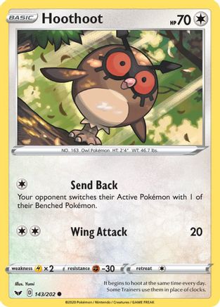Hoothoot (143/202) [Sword & Shield: Base Set] Reverse Holofoil