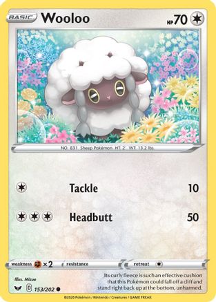 Wooloo (153/202) [Sword & Shield: Base Set] Reverse Holofoil
