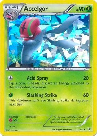 Accelgor (12/101) (Cracked Ice Holo) (Theme Deck Exclusive) [Black & White: Noble Victories] Reverse Holofoil
