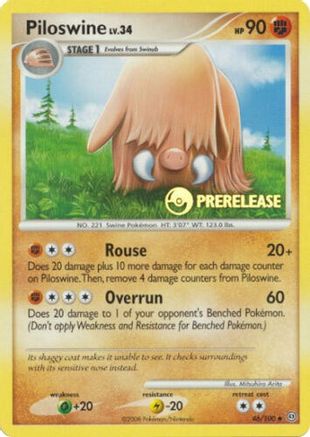 Piloswine (46/100) (Prerelease Promo) [Nintendo: Black Star Promos] Holofoil