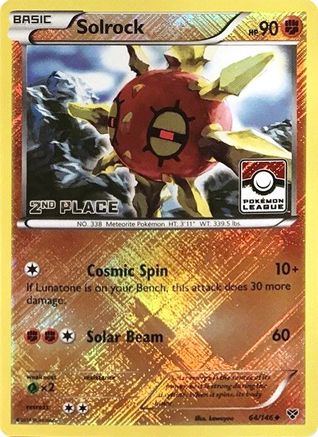 Solrock (64/146) (2nd Place League Challenge Promo) [XY: Base Set] Reverse Holofoil