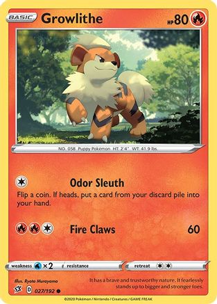 Growlithe (027/192) [Sword & Shield: Rebel Clash] Reverse Holofoil
