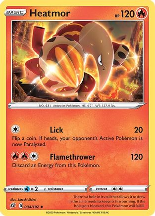 Heatmor (034/192) [Sword & Shield: Rebel Clash] Reverse Holofoil