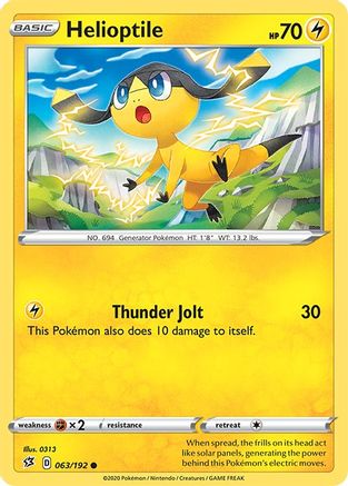 Helioptile (063/192) [Sword & Shield: Rebel Clash] Reverse Holofoil