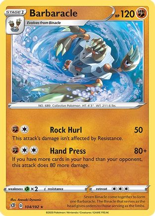 Barbaracle (104/192) [Sword & Shield: Rebel Clash] Reverse Holofoil