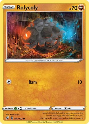 Rolycoly (105/192) [Sword & Shield: Rebel Clash] Reverse Holofoil