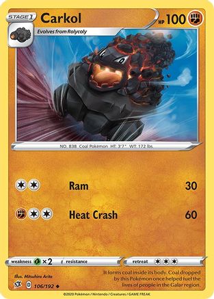 Carkol (106/192) [Sword & Shield: Rebel Clash] Reverse Holofoil