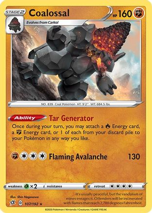Coalossal (107/192) [Sword & Shield: Rebel Clash] Reverse Holofoil