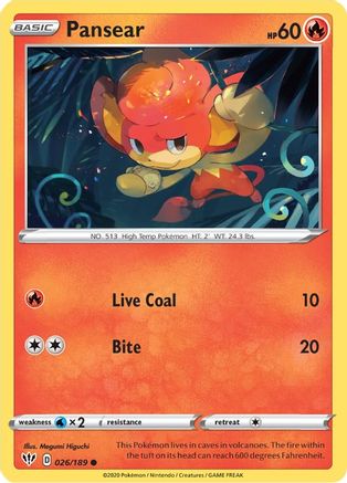Pansear (026/189) [Sword & Shield: Darkness Ablaze] Reverse Holofoil