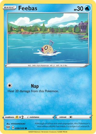 Feebas (038/189) [Sword & Shield: Darkness Ablaze] Reverse Holofoil