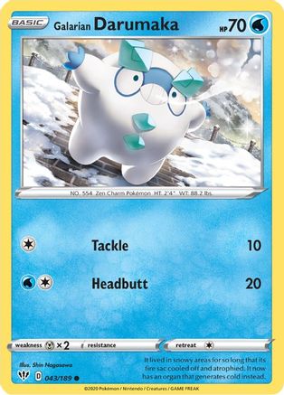Galarian Darumaka (043/189) [Sword & Shield: Darkness Ablaze] Reverse Holofoil