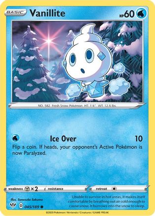 Vanillite (045/189) [Sword & Shield: Darkness Ablaze] Reverse Holofoil