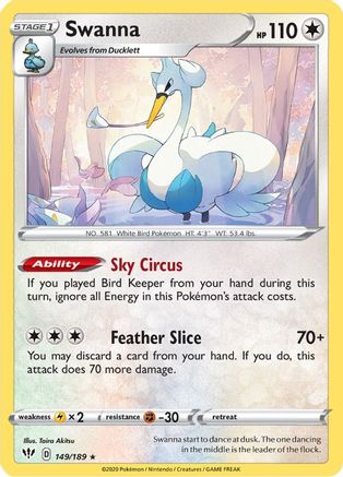 Swanna (149/189) [Sword & Shield: Darkness Ablaze] Reverse Holofoil