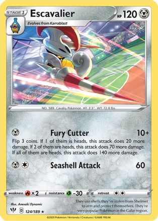 Escavalier (124/189) [Sword & Shield: Darkness Ablaze] Reverse Holofoil