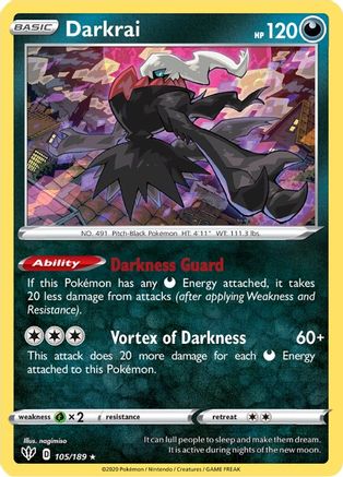 Darkrai (105/189) [Sword & Shield: Darkness Ablaze] Reverse Holofoil