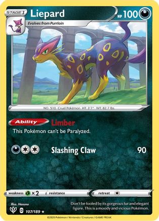 Liepard (107/189) [Sword & Shield: Darkness Ablaze] Reverse Holofoil