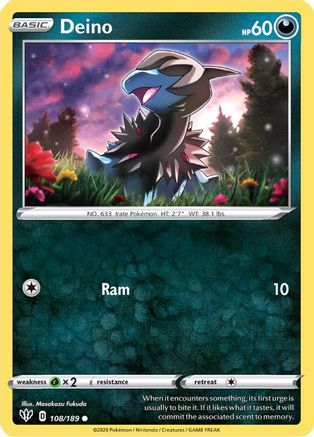 Deino (108/189) [Sword & Shield: Darkness Ablaze] Reverse Holofoil