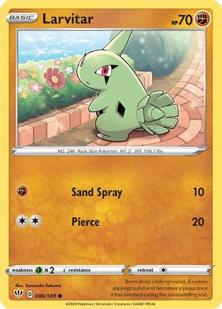 Larvitar (086/189) [Sword & Shield: Darkness Ablaze] Reverse Holofoil