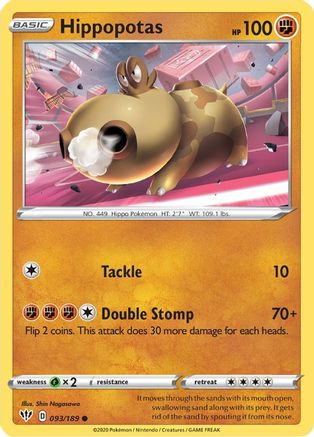 Hippopotas (093/189) [Sword & Shield: Darkness Ablaze] Reverse Holofoil