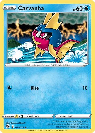 Carvanha (011/073) [Sword & Shield: Champion's Path] Reverse Holofoil