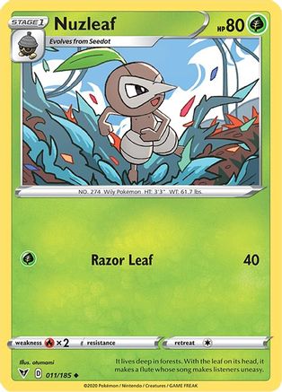 Nuzleaf (011/185) [Sword & Shield: Vivid Voltage] Reverse Holofoil