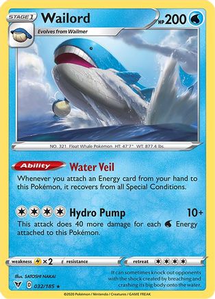 Wailord (032/185) [Sword & Shield: Vivid Voltage] Reverse Holofoil