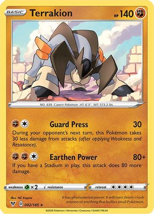 Terrakion (092/185) [Sword & Shield: Vivid Voltage] Holofoil