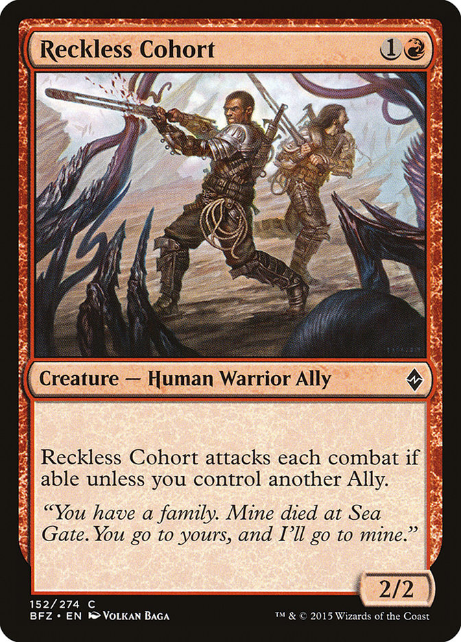 Reckless Cohort [Battle for Zendikar] Foil