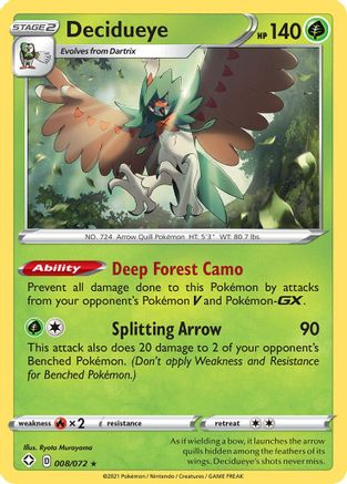 Decidueye (008/072) [Sword & Shield: Shining Fates] Reverse Holofoil