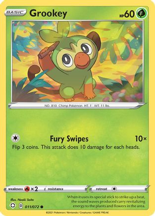 Grookey (011/072) [Sword & Shield: Shining Fates] Reverse Holofoil