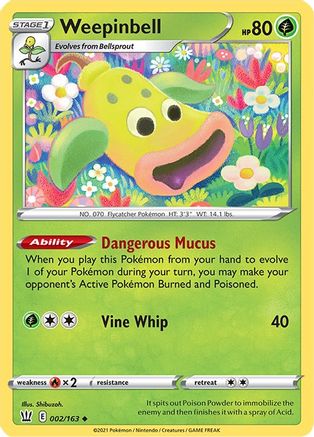 Weepinbell (002/163) [Sword & Shield: Battle Styles] Reverse Holofoil
