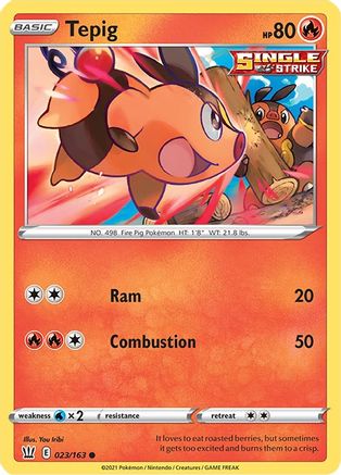 Tepig (023/163) [Sword & Shield: Battle Styles] Reverse Holofoil