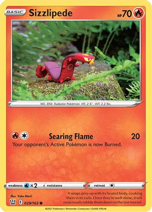 Sizzlipede (029/163) [Sword & Shield: Battle Styles] Reverse Holofoil