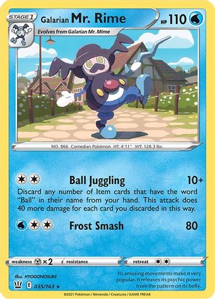 Galarian Mr. Rime (035/163) [Sword & Shield: Battle Styles] Reverse Holofoil