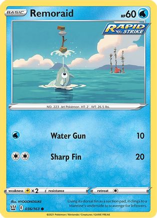 Remoraid (036/163) [Sword & Shield: Battle Styles] Reverse Holofoil