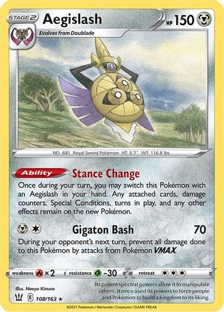 Aegislash (108/163) [Sword & Shield: Battle Styles] Reverse Holofoil