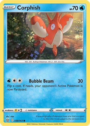 Corphish (038/163) [Sword & Shield: Battle Styles] Reverse Holofoil