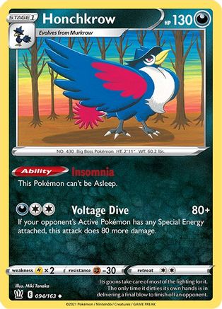 Honchkrow (094/163) [Sword & Shield: Battle Styles] Reverse Holofoil