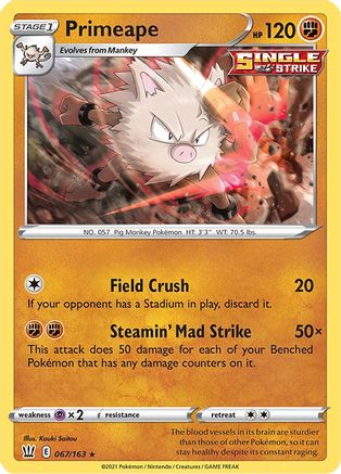 Primeape (067/163) [Sword & Shield: Battle Styles] Reverse Holofoil