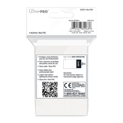 Ultra Pro: UP82963 PRO-Gloss 60ct Small Deck Protector sleeves: White