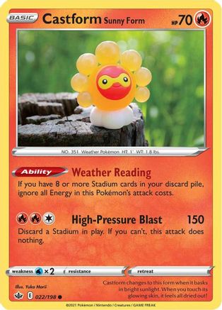 Castform Sunny Form (022/198) [Sword & Shield: Chilling Reign] Reverse Holofoil