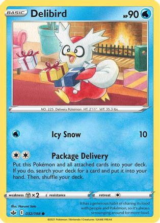 Delibird (032/198) [Sword & Shield: Chilling Reign] Reverse Holofoil