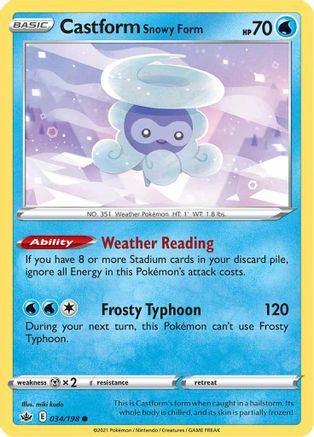 Castform Snowy Form (034/198) [Sword & Shield: Chilling Reign] Reverse Holofoil